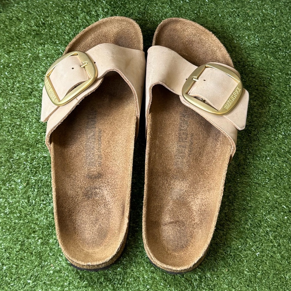 Birkenstock Madrid Tan Sandals with Big Buckle